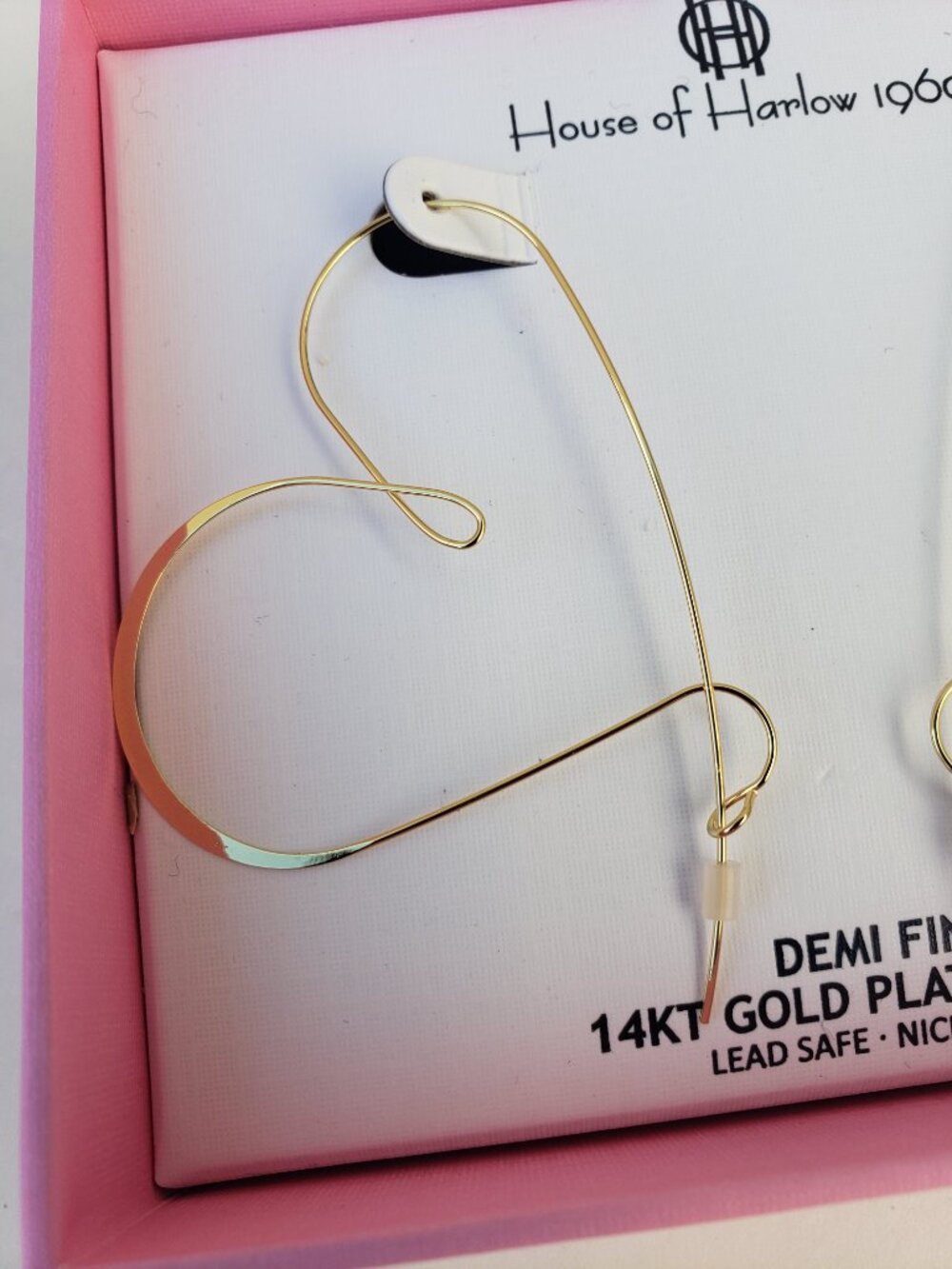 House of Harlow 1960 gold plated heart earrings in box - Picture 4 of 5